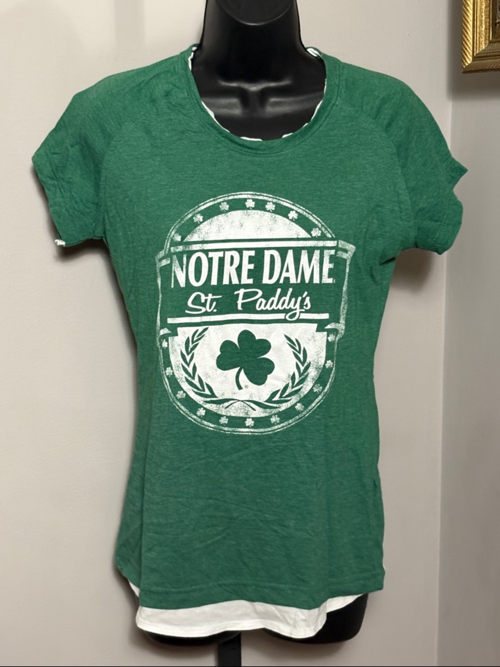 Notre Dame St. Paddy's Large Pro Edge Green Graphic Tee